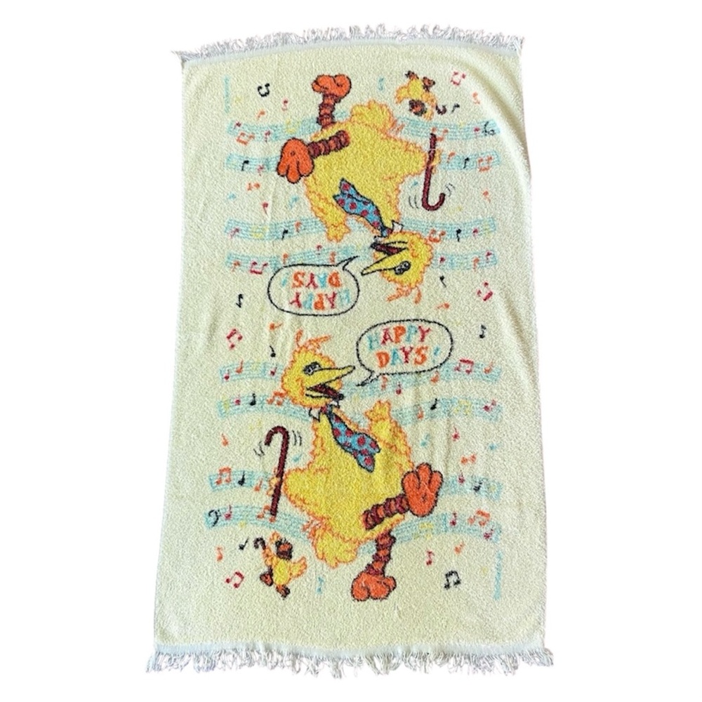 Vintage Sesame Street Terrycloth Towel Bath Towel Beach Towel Big Bird